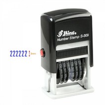 넘버링 자동스탬프 S-309 20x3mm 청 홀더랜덤 STAMP 숫자 도장 오피스 사무 서식 양식 고무인 넘버링 서류, 본상품