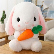 대형 귀여운 귀 당근 토끼 봉제 인형 쿠션 부드러운 안고자는 애착, 65cm, 흰 당근