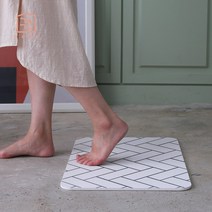 상상초월 수분 순삭 KC인증 규조토 항균 발매트 양면, L(QS000441), 마블헤링본