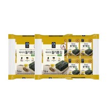 청정원 아침메뉴추천 바사삭 들기름 파래김 도시락 김 반찬 맛있는 어린이간식 4g 16봉 2개 간단한요리 간편식, 31세트