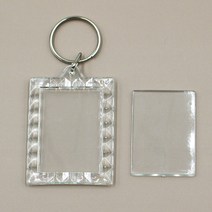아크릴 액자 열쇠고리 직사각형 레이스 증사액자 증사홀더 아크릴열쇠고리 사진열쇠고리