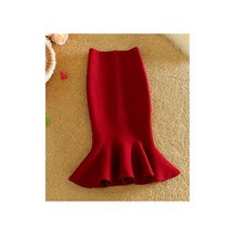 니트 스커트 여성 머메이드 슬림