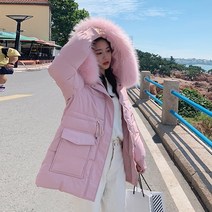 블링앤수 여성 인조 퍼 미디 패딩 AZZ069