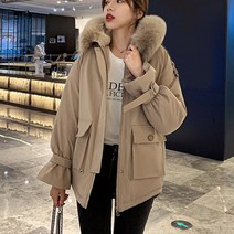 헤이슈 소프트 밍크 퍼 안감 숏 패딩 야상 털 점퍼 겨울 여성