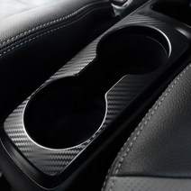 더뉴레이 컵홀더 패널 카본 스티커 기스방지 보호 가드 차량용품, 더뉴레이 컵홀더 패널 - 블랙카본