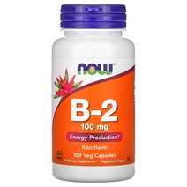 Now 나우 푸드 리보플라빈 비타민 B-2 100 mg 100 베지 캡슐 B2 리보플라민 Riboflavin Vitamin