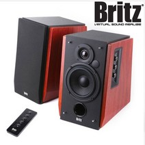 브리츠 BR-1700BT 블루투스 스피커 2채널 북쉘프 우퍼 66W AUX/RCA TV연결 PC 우든 인테리어