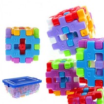꼬마사각블럭 200pcs+보관함포함 블록 블록