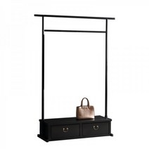 행거 설치 부품 스탠드옷걸이 키다리행거 알고트 101014 단단한 나무 코트 랙 호두 빛 럭셔리 옷걸이 바닥 침실 거실 단순 현대 새로운 중국 스토리지, 06125cm 옷걸이(검정백단향)