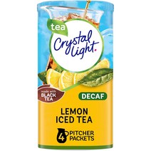 Crystal Light 무설탕 디카페인 레몬 아이스 티 천연 맛 파우더 드링크 믹스 48개입 피처 패킷 4개입 (12, 한개옵션0