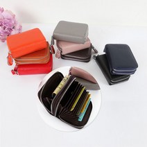 여자 카드 지갑 두칸 지퍼 아코디언지갑 소형 가죽 컬러 여친 엄마 학생 지갑선물