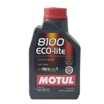 모튤 8100 에코 라이트 0W20 합성유 엔진오일 교환 가솔린 디젤 1L, 1개, 1000ml
