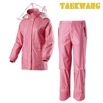 TK-R690 고급 기능성 숙녀우의 상하 핑크색 투명챙 골프 캐디 레저 여자 여성 우의 비옷 우비 태광