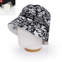 베이직엠 남성 여성 버킷햇 숏챙 리버시블 스크리블 버켓