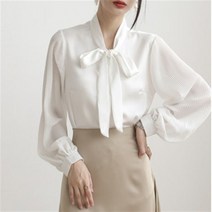 김비서블라우스 곱창 왕리본 여름 봄 블라우스 벌룬 4 5 월 결혼식 하객룩