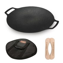 자이글 캠핑 그리들(36cm)+전용가방+우드손잡이 국내산 코팅팬 인덕션 불판 고기불판 솥뚜껑불판