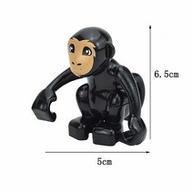 빅사이즈 빌딩 블록 농장 동물 고양이 개 돼지 토끼 모델 액세서리 호환 벽돌 조립 교육 완구 선물, 54 monkey