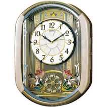 Seiko Clock 세이코 시계 카라쿠리 전파 수신 아날로그 30곡 멜로디 회전 벽걸이 인테리어 벽시계 (일본직구), 단품