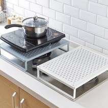 인덕션 받침대 정리대 가스렌지 선반 덮개 커버 2color, 화이트