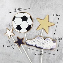 요술 졸업식 용돈 풍선 꽃다발 농구 축구 테마 파티 컵케익 토퍼 생일 축하 케이크 토퍼 어린이 소년 생일 파티 케이크 장식 용품109937, 5pc 축구 세트