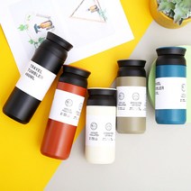 텀블러 보온보냉 350ml 500ml 각인 라벨 제작 가능 각인 보틀 보온 텀블러 스텐 제작 카페, 3트라벨350ml-레드