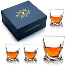 위스키 잔 4 300 ML 10 OZ 세트 럭셔리 버번 스카치 코냑 아이리쉬 위스키 잔 트위스트 텀블러, One Color/Twist-Glas-4er Set