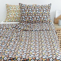 냉장고 인견 스타플라워 블랙 여름 이불 침구세트, 옵션선택