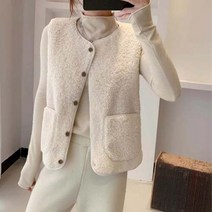 데일로엔 여성용 귀여운 포켓 털 후리스 조끼
