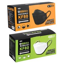 엠플러스 KF80 마스크 개별포장 대형 블랙 화이트, KF80블랙 1매입x100