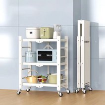 [국내발송]Zuge 원터치 폴딩 접이식 스탠드선반 이동식 수납선반, 3단, 블랙, 3단