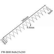 방진 스프링 직사각형 0.8mm 와이어 직경 압축 플랫 공장 맞춤형, 2개, fw-bh0.8x7.5x24x135