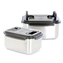 키친아트 피앙세 스텐 김치통 핸디형 9.5L*2P SET 냉장고물병