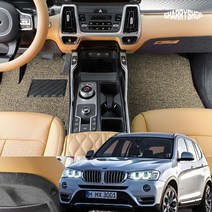 쉐리샵 BMW X3 (G01) 맞춤제작 코일매트 전좌석 풀세트 (일반형/엣지형), 01_가솔린_2륜, 04_블랙, 06_1열+2열+트렁크매트 (엣지형)