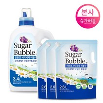 슈가버블 슈가버블 친환경 세탁세제 3.4L + 리필 2.6L x 3, 단일옵션