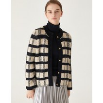 22FW [HAUTE COUNTRY] 블랙 체크 면혼방 가디건 DLSW2D907BK