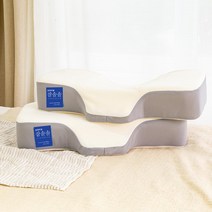 잠솔솔 메모리폼 기능성 경추베개, 메쉬아이보리 1+1