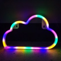 클라우드 사인 네온 라이트 LED 스카이 모델링 램프 야간 조명 전구 장식 룸 숍 파티 월 아트 웨딩 USB 배터리 박스 전원, 화려한