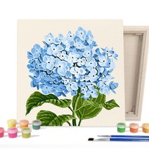 DIY 페인팅 그림 그리기 색칠하기 수채화 블루 수국 25X25