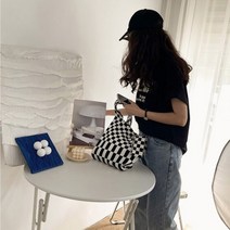 EVENT 니트 체크 토트백 에코백