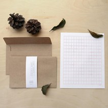 [문구조아] 핑크풋 원고지 편지지 봉투 세트, 6개