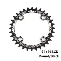 deckas 94+96 bcd 자전거 체인휠 32t 34t 36t 38t mtb 자전거 체인링 마운틴 크라운 라운드 타원형 m4000 m4050 gx nx x1 크랭크, 38톤, 라운드 블랙