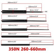 1pcs 260-660mm 350N 8mm 자동차 가스 스트럿 바 스프링 후드 지지대 RV 베드 윈도우 버스 캐러밴용 충격, 05 660MM