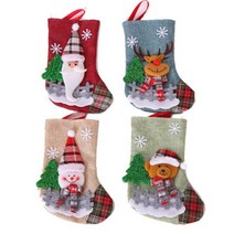크리스마스 양말 주머니 4종 교회 어린이 선물주머니 인테리어 기독교 루돌프 산타 눈사람 장식 연말선물 포장 홈파티 홈술 파티용품