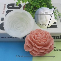 큰 모란 꽃 실리콘 금형 발렌타인데이 DIY 무스 케이크 베이킹 3D 장미 향기로운 석고 비누 만들기, [01] A