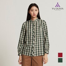 올리비아로렌 프릴 체크 블라우스 VVCNLWF8121