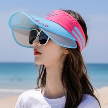 골프모자 골프 모자 햇빛차단모자 썬캡 여성 야외운동 여성라이딩 코디하기쉬운 배색 태양 차양모자, 2 색 청록색