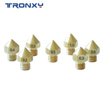 tronxy mk8 m6 노즐 0.2 0.3 0.4 0.5 0.6 0.8 1.0mm 구리 노즐 1.75mm 3mm 필라멘트 m6 나사산 황동 3d 프린터 부품, 5개 0.3mm