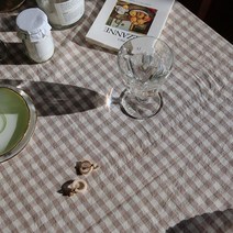 아트박스/메종드룸룸 멜란체크 테이블클로스 3color, 블루