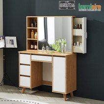 케미에르 크리스틴 화장대 세트(수납형거울) KSH-703, 오크화이트