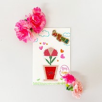 1+1 보석십자수 핑크 카네이션 카드 만들기, 1+1)2개